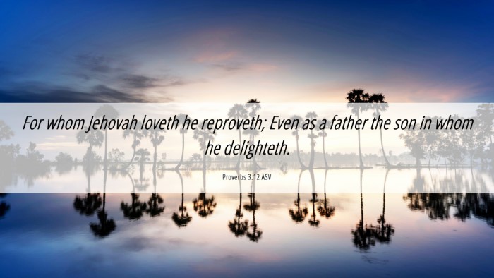 Picture 06 - Proverbs 3:12 ASV Desktop Wallpaper - For whom Jehovah loveth he reproveth; Even as a - Desktop Bible Verse Wallpaper