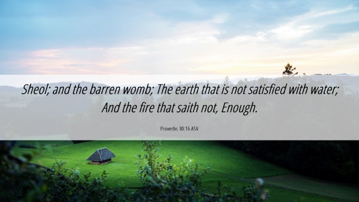 Picture 06 - Proverbs 30:16 ASV Desktop Wallpaper - Sheol; and the barren womb; The earth that is not - Desktop Bible Verse Wallpaper