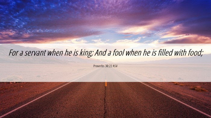 Picture 06 - Proverbs 30:22 ASV Desktop Wallpaper - For a servant when he is king; And a fool when he - Desktop Bible Verse Wallpaper
