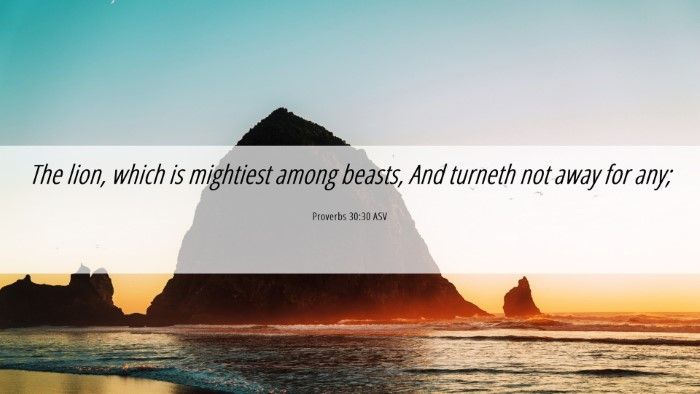 Picture 06 - Proverbs 30:30 ASV Desktop Wallpaper - The lion, which is mightiest among beasts, And - Desktop Bible Verse Wallpaper