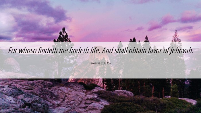 Picture 06 - Proverbs 8:35 ASV Desktop Wallpaper - For whoso findeth me findeth life, And shall - Desktop Bible Verse Wallpaper