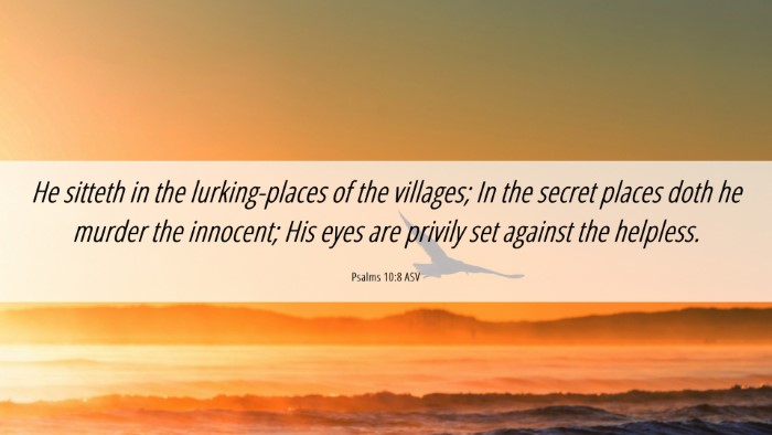 Picture 06 - Psalms 10:8 ASV Desktop Wallpaper - He sitteth in the lurking-places of the villages; - Desktop Bible Verse Wallpaper