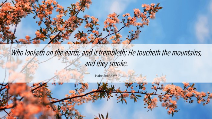 Picture 06 - Psalms 104:32 ASV Desktop Wallpaper - Who looketh on the earth, and it trembleth; He - Desktop Bible Verse Wallpaper