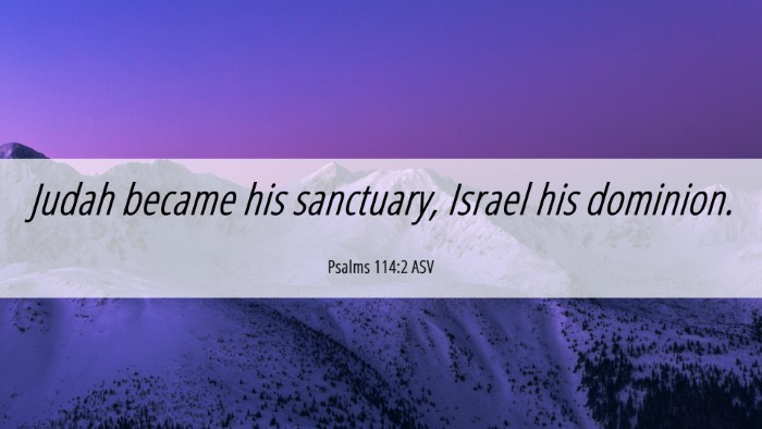 Picture 06 - Psalms 114:2 ASV Desktop Wallpaper - Judah became his sanctuary, Israel his - Desktop Bible Verse Wallpaper