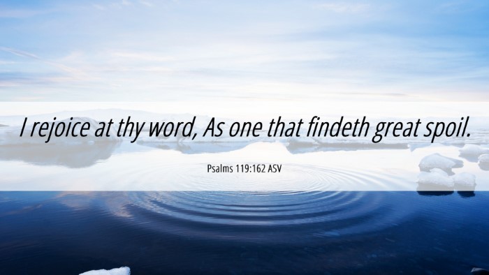 Picture 06 - Psalms 119:162 ASV Desktop Wallpaper - I rejoice at thy word, As one that findeth great - Desktop Bible Verse Wallpaper