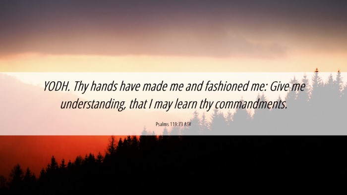 Picture 06 - Psalms 119:73 ASV Desktop Wallpaper - YODH. Thy hands have made me and fashioned me: - Desktop Bible Verse Wallpaper