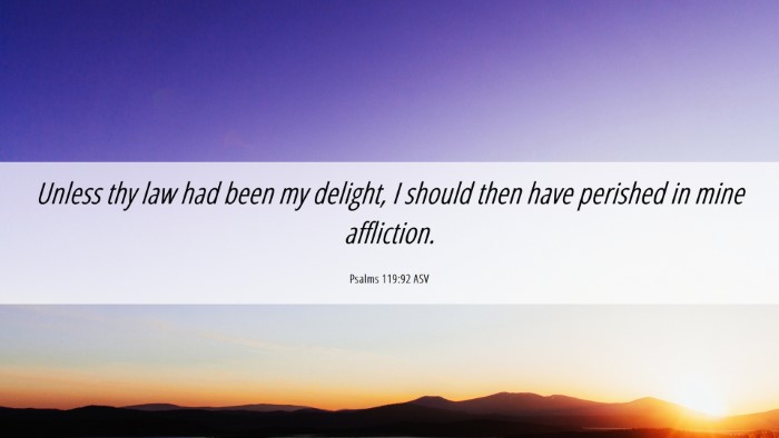 Picture 06 - Psalms 119:92 ASV Desktop Wallpaper - Unless thy law had been my delight, I should then - Desktop Bible Verse Wallpaper