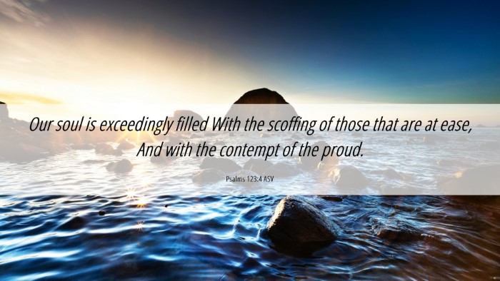 Picture 06 - Psalms 123:4 ASV Desktop Wallpaper - Our soul is exceedingly filled With the scoffing - Desktop Bible Verse Wallpaper