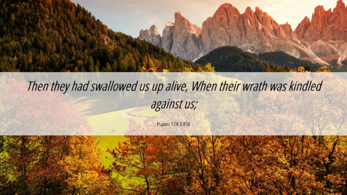 Picture 06 - Psalms 124:3 ASV Desktop Wallpaper - Then they had swallowed us up alive, When their - Desktop Bible Verse Wallpaper