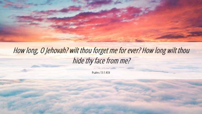 Picture 06 - Psalms 13:1 ASV Desktop Wallpaper - How long, O Jehovah? wilt thou forget me for - Desktop Bible Verse Wallpaper