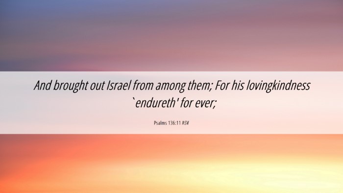 Picture 06 - Psalms 136:11 ASV Desktop Wallpaper - And brought out Israel from among them; For his - Desktop Bible Verse Wallpaper