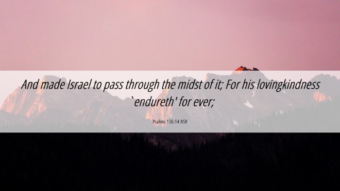 Picture 06 - Psalms 136:14 ASV Desktop Wallpaper - And made Israel to pass through the midst of it; - Desktop Bible Verse Wallpaper