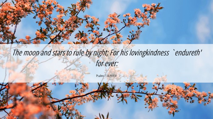 Picture 06 - Psalms 136:9 ASV Desktop Wallpaper - The moon and stars to rule by night; For his - Desktop Bible Verse Wallpaper