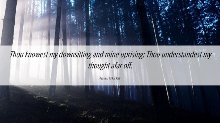 Picture 06 - Psalms 139:2 ASV Desktop Wallpaper - Thou knowest my downsitting and mine uprising; - Desktop Bible Verse Wallpaper