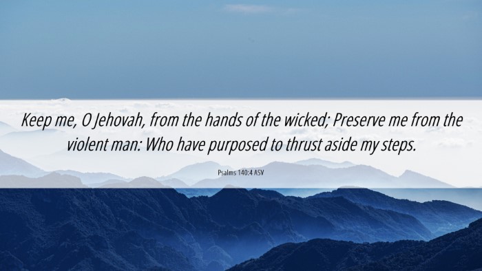 Picture 06 - Psalms 140:4 ASV Desktop Wallpaper - Keep me, O Jehovah, from the hands of the wicked; - Desktop Bible Verse Wallpaper