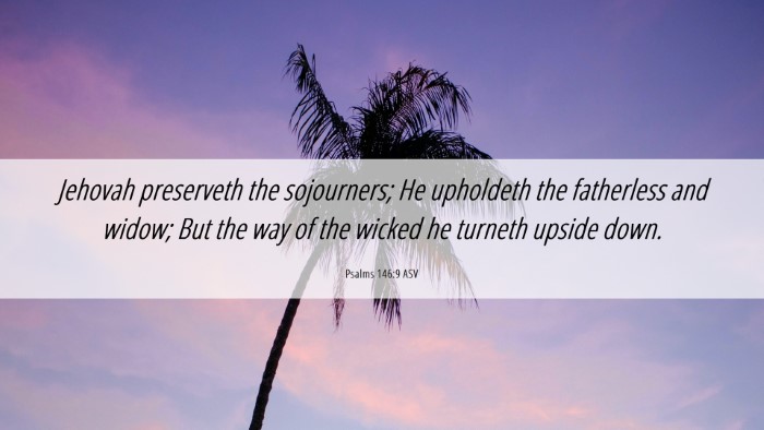 Picture 06 - Psalms 146:9 ASV Desktop Wallpaper - Jehovah preserveth the sojourners; He upholdeth - Desktop Bible Verse Wallpaper