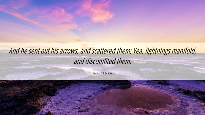 Picture 06 - Psalms 18:14 ASV Desktop Wallpaper - And he sent out his arrows, and scattered them; - Desktop Bible Verse Wallpaper