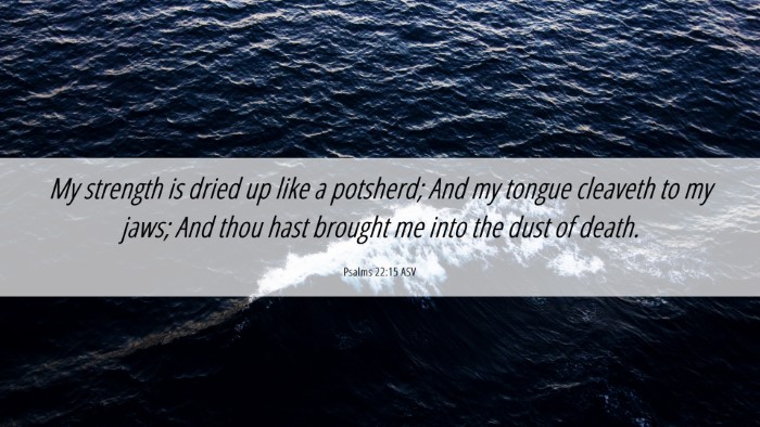 Picture 06 - Psalms 22:15 ASV Desktop Wallpaper - My strength is dried up like a potsherd; And my - Desktop Bible Verse Wallpaper