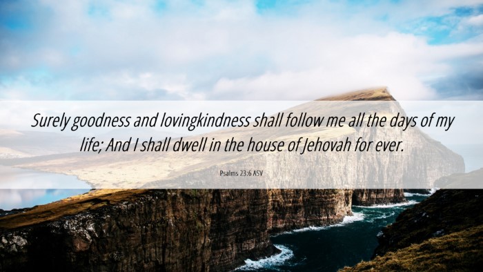 Picture 06 - Psalms 23:6 ASV Desktop Wallpaper - Surely goodness and lovingkindness shall follow - Desktop Bible Verse Wallpaper