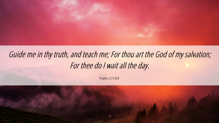 Picture 06 - Psalms 25:5 ASV Desktop Wallpaper - Guide me in thy truth, and teach me; For thou art - Desktop Bible Verse Wallpaper