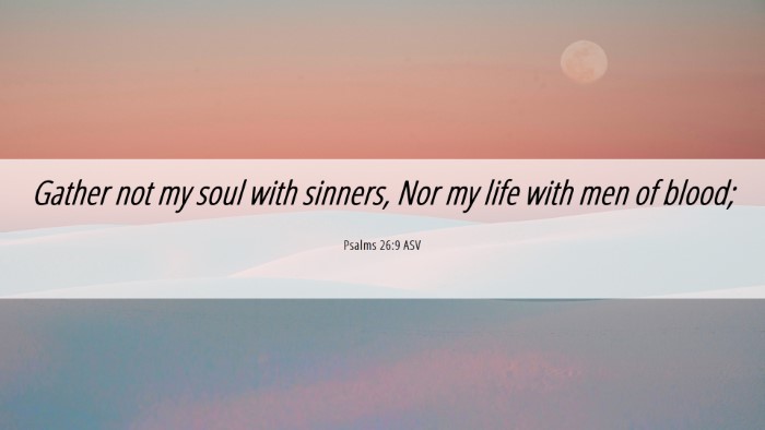 Picture 06 - Psalms 26:9 ASV Desktop Wallpaper - Gather not my soul with sinners, Nor my life with - Desktop Bible Verse Wallpaper