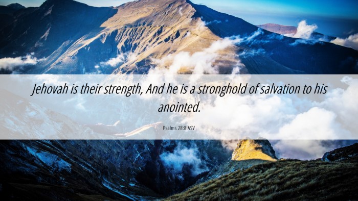 Picture 06 - Psalms 28:8 ASV Desktop Wallpaper - Jehovah is their strength, And he is a stronghold - Desktop Bible Verse Wallpaper