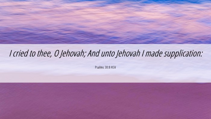 Picture 06 - Psalms 30:8 ASV Desktop Wallpaper - I cried to thee, O Jehovah; And unto Jehovah I - Desktop Bible Verse Wallpaper