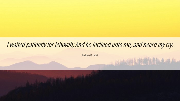 Picture 06 - Psalms 40:1 ASV Desktop Wallpaper - I waited patiently for Jehovah; And he inclined - Desktop Bible Verse Wallpaper