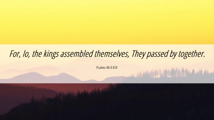 Picture 06 - Psalms 48:4 ASV Desktop Wallpaper - For, lo, the kings assembled themselves, They - Desktop Bible Verse Wallpaper
