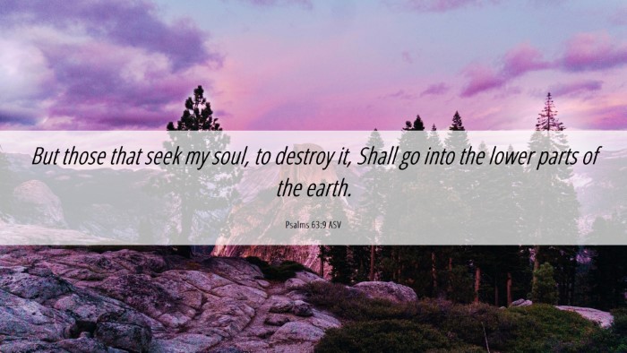 Picture 06 - Psalms 63:9 ASV Desktop Wallpaper - But those that seek my soul, to destroy it, Shall - Desktop Bible Verse Wallpaper