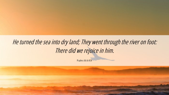 Picture 06 - Psalms 66:6 ASV Desktop Wallpaper - He turned the sea into dry land; They went - Desktop Bible Verse Wallpaper