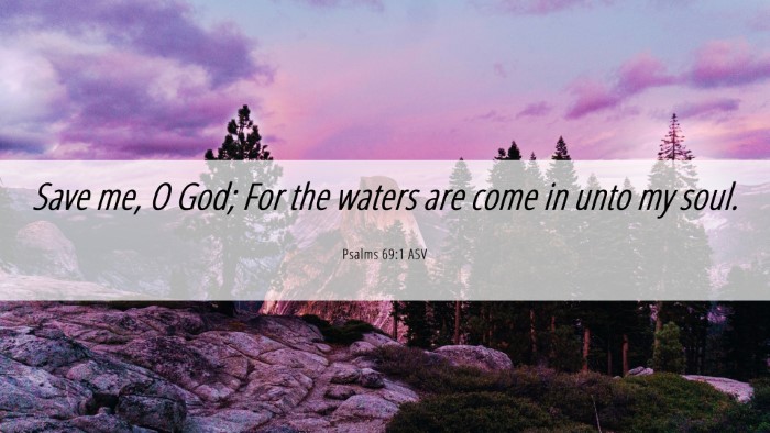 Picture 06 - Psalms 69:1 ASV Desktop Wallpaper - Save me, O God; For the waters are come in unto - Desktop Bible Verse Wallpaper