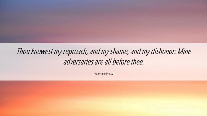 Picture 06 - Psalms 69:19 ASV Desktop Wallpaper - Thou knowest my reproach, and my shame, and my - Desktop Bible Verse Wallpaper