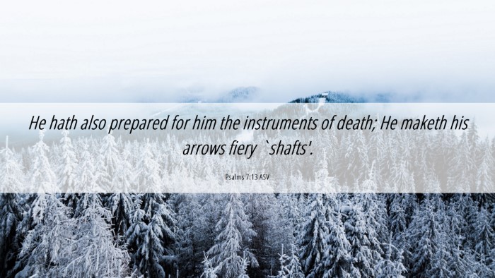 Picture 06 - Psalms 7:13 ASV Desktop Wallpaper - He hath also prepared for him the instruments of - Desktop Bible Verse Wallpaper
