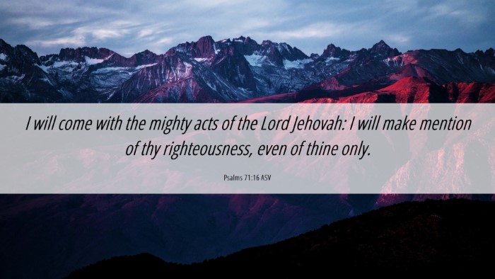 Picture 06 - Psalms 71:16 ASV Desktop Wallpaper - I will come with the mighty acts of the Lord - Desktop Bible Verse Wallpaper