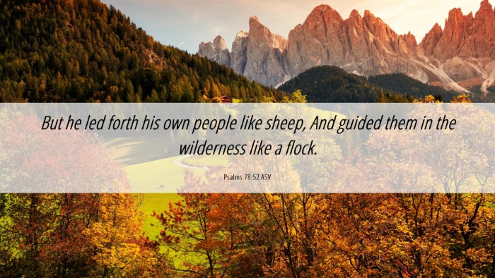 Picture 06 - Psalms 78:52 ASV Desktop Wallpaper - But he led forth his own people like sheep, And - Desktop Bible Verse Wallpaper