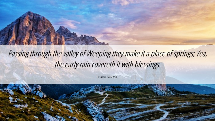 Picture 06 - Psalms 84:6 ASV Desktop Wallpaper - Passing through the valley of Weeping they make - Desktop Bible Verse Wallpaper