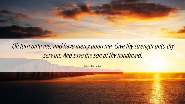 Picture 06 - Psalms 86:16 ASV Desktop Wallpaper - Oh turn unto me, and have mercy upon me; Give thy - Desktop Bible Verse Wallpaper