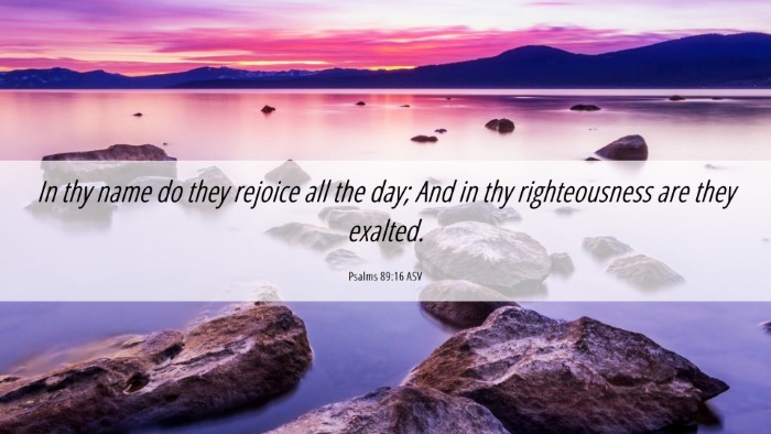 Picture 06 - Psalms 89:16 ASV Desktop Wallpaper - In thy name do they rejoice all the day; And in - Desktop Bible Verse Wallpaper