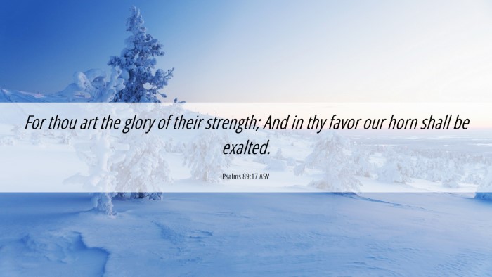 Picture 06 - Psalms 89:17 ASV Desktop Wallpaper - For thou art the glory of their strength; And in - Desktop Bible Verse Wallpaper