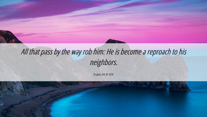 Picture 06 - Psalms 89:41 ASV Desktop Wallpaper - All that pass by the way rob him: He is become a - Desktop Bible Verse Wallpaper