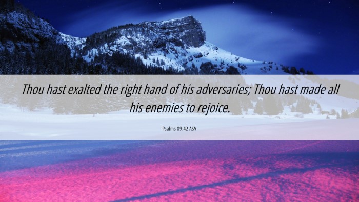 Picture 06 - Psalms 89:42 ASV Desktop Wallpaper - Thou hast exalted the right hand of his - Desktop Bible Verse Wallpaper