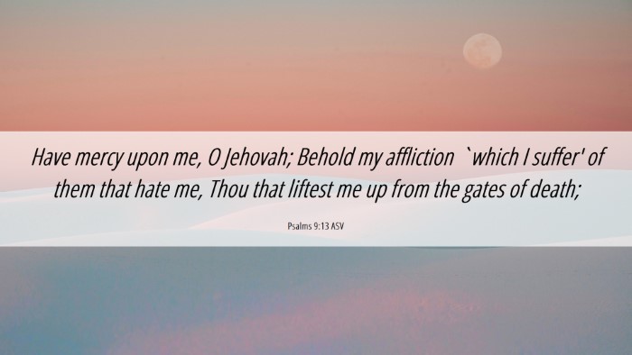 Picture 06 - Psalms 9:13 ASV Desktop Wallpaper - Have mercy upon me, O Jehovah; Behold my - Desktop Bible Verse Wallpaper