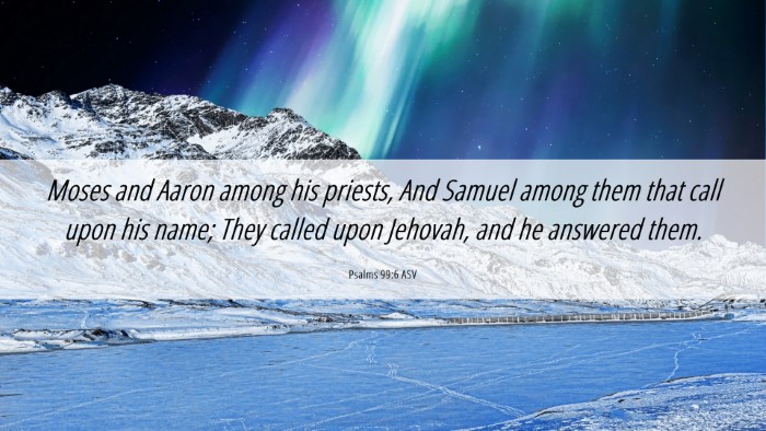 Picture 06 - Psalms 99:6 ASV Desktop Wallpaper - Moses and Aaron among his priests, And Samuel - Desktop Bible Verse Wallpaper