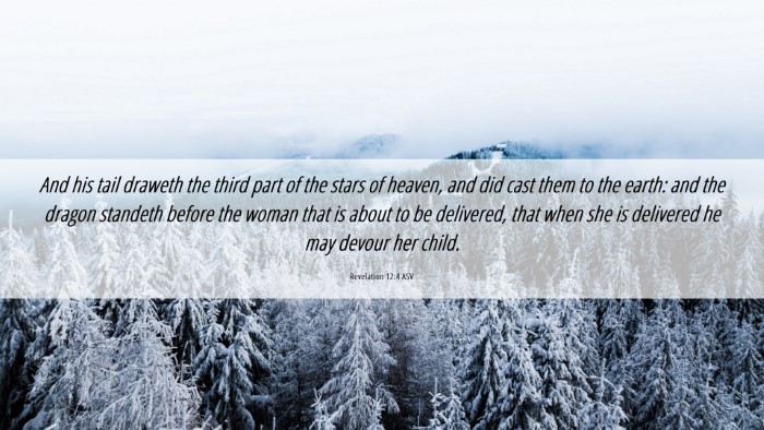 Picture 06 - Revelation 12:4 ASV Desktop Wallpaper - And his tail draweth the third part of the stars - Desktop Bible Verse Wallpaper
