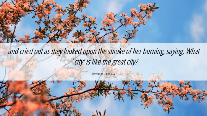 Picture 06 - Revelation 18:18 ASV Desktop Wallpaper - and cried out as they looked upon the smoke of - Desktop Bible Verse Wallpaper