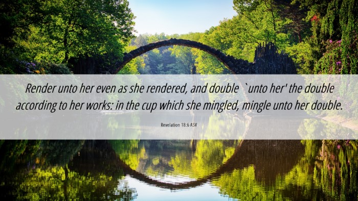 Picture 06 - Revelation 18:6 ASV Desktop Wallpaper - Render unto her even as she rendered, and double - Desktop Bible Verse Wallpaper