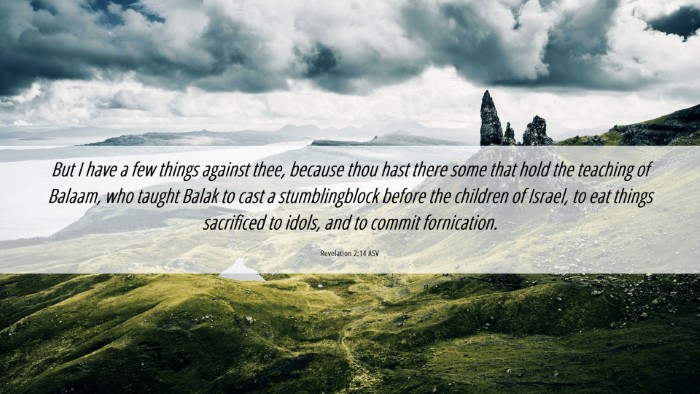 Picture 06 - Revelation 2:14 ASV Desktop Wallpaper - But I have a few things against thee, because - Desktop Bible Verse Wallpaper