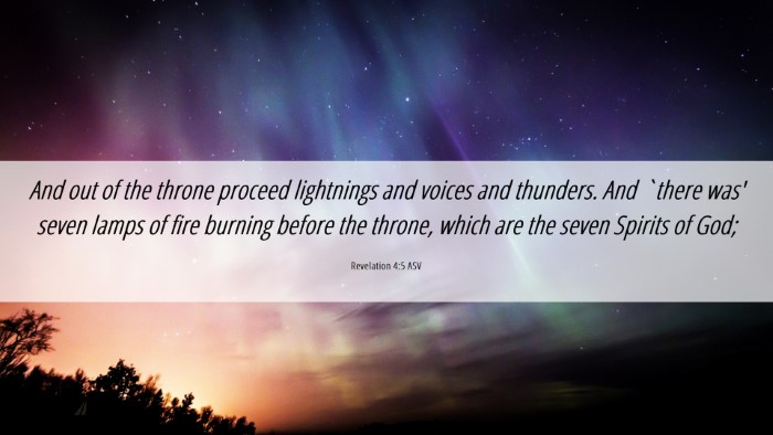 Picture 06 - Revelation 4:5 ASV Desktop Wallpaper - And out of the throne proceed lightnings and - Desktop Bible Verse Wallpaper