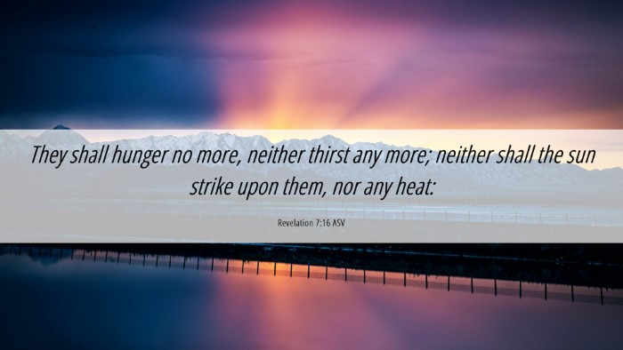 Picture 06 - Revelation 7:16 ASV Desktop Wallpaper - They shall hunger no more, neither thirst any - Desktop Bible Verse Wallpaper
